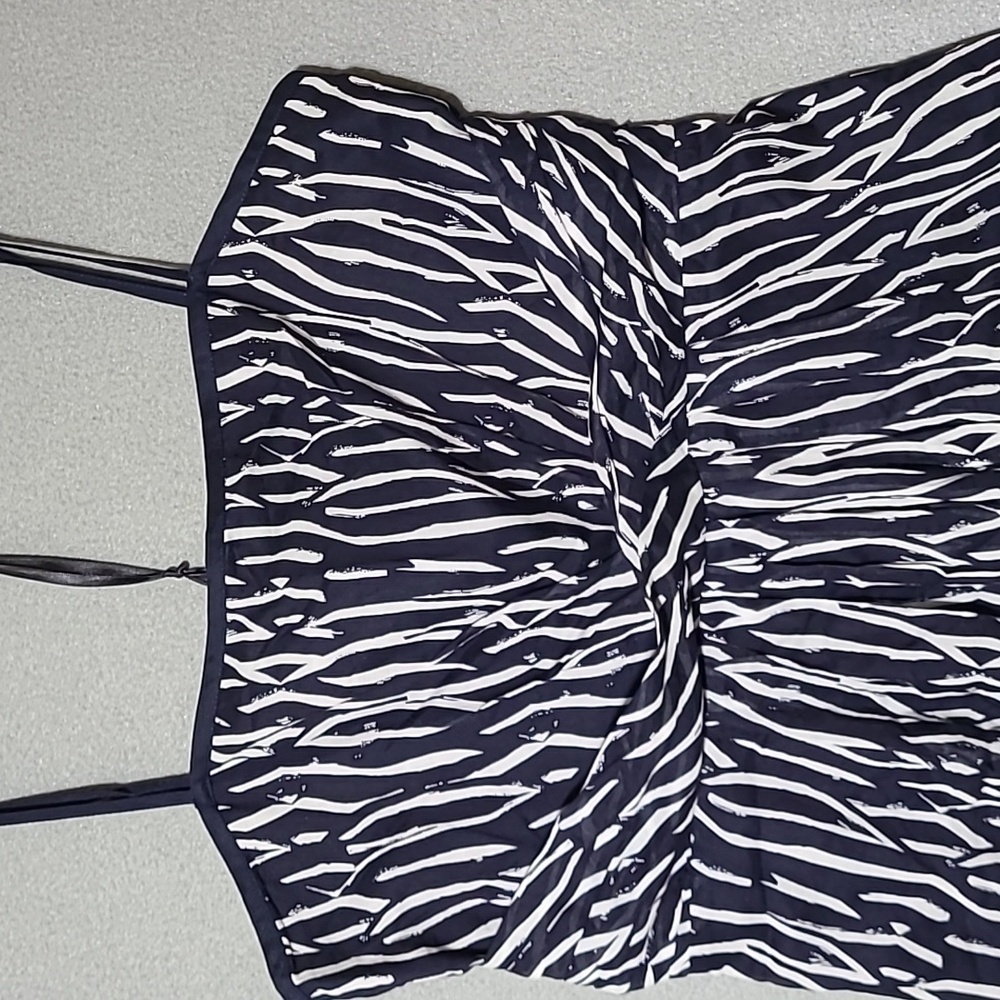 LOFT Women's Elegant Blue and White Strappy Lined Dress - Size‎ 12 NEW WITH TAGS - Picture 4 of 13